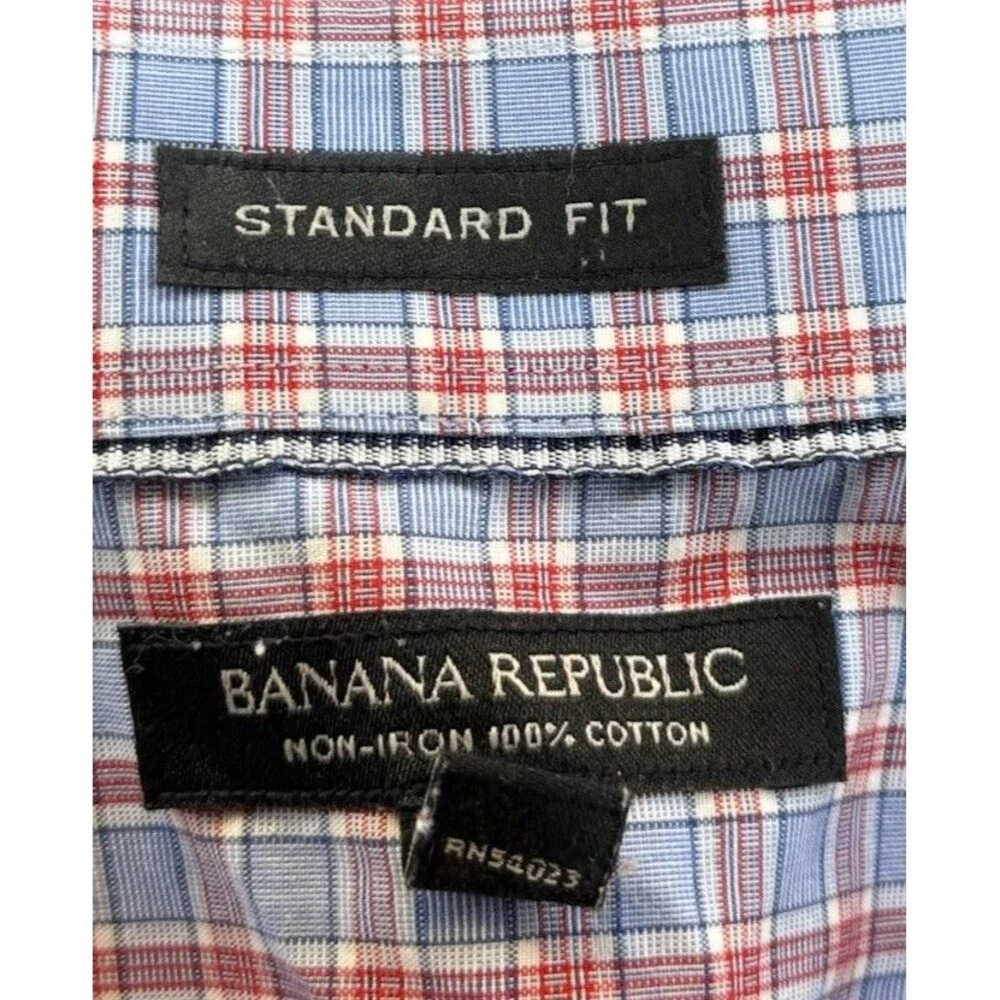 Banana Republic Men’s Button Standard Plaid XL Sleeve Shirt Multicolor B0053